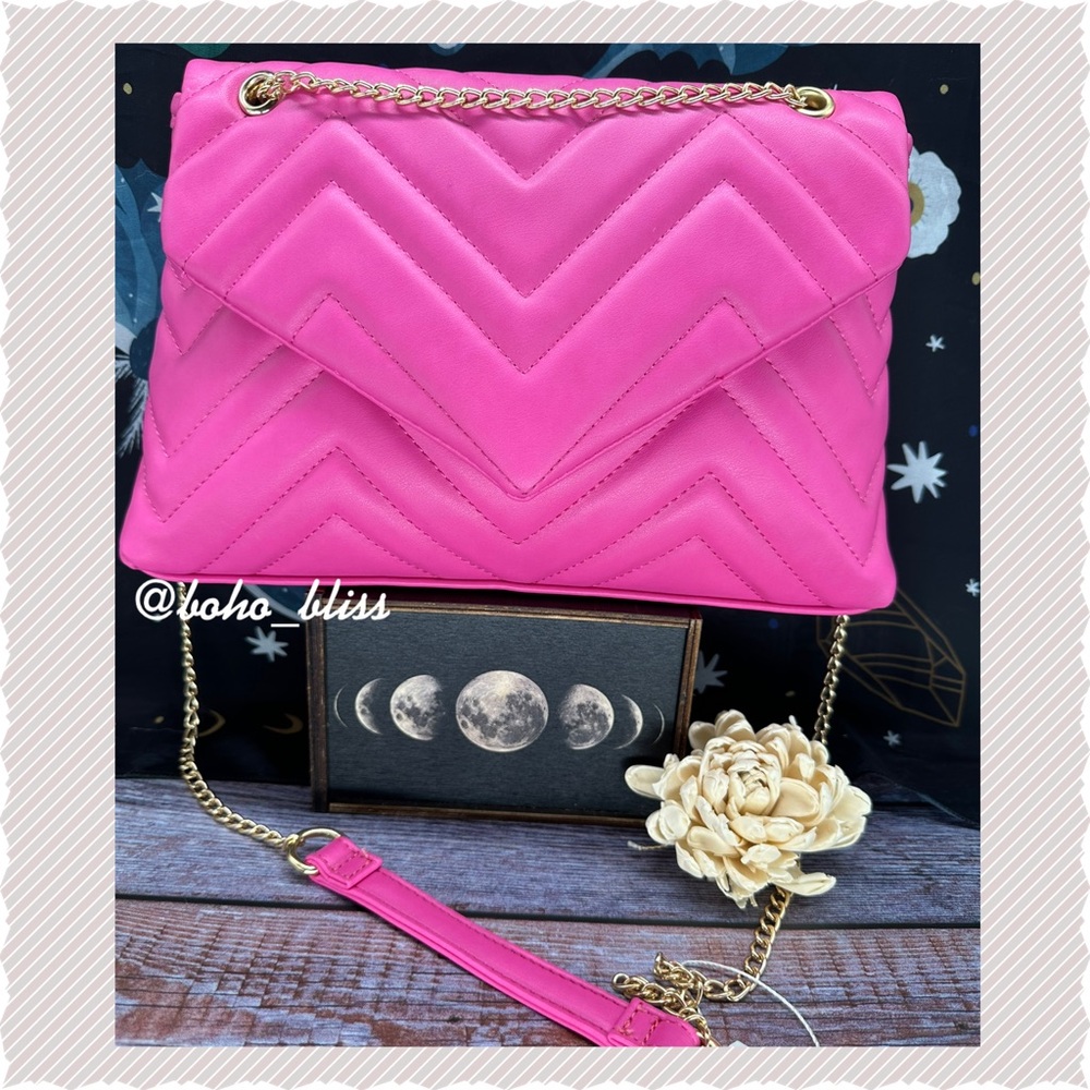Pink Quilted Chain Shoulder Bag NWOT